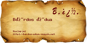 Bárdos Édua névjegykártya